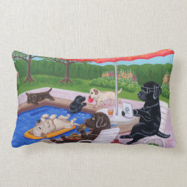 BassängpartyLabradors 2 målning Lumbarkudde