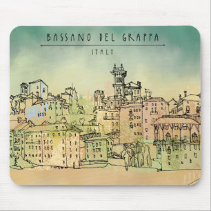 Bassano Del Grappa Italien vattenfärg Musmatta