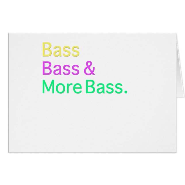 Bassaskas och mer bass hälsningskort (Framsidan Horizontal)