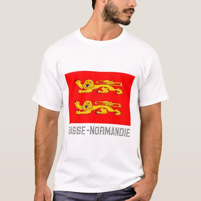 Basse-Normandie flagga med namn Tee Shirt (Framsida)