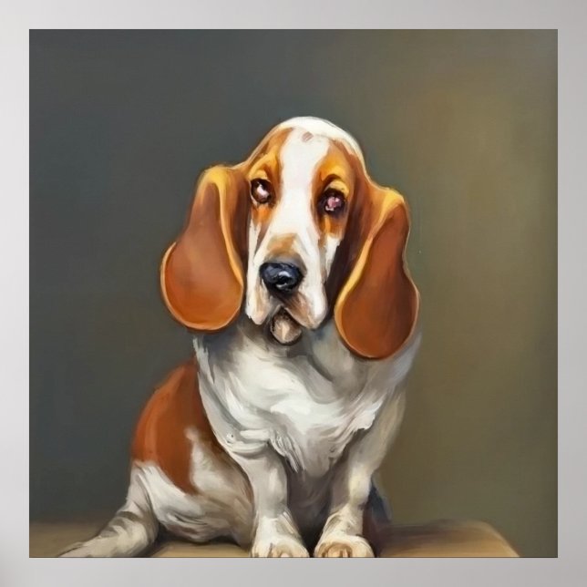 Basset Artesien Normand - Hund Porträtt Poster (Framsidan)