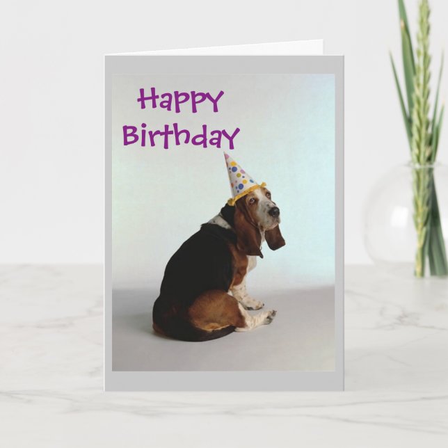 Basset Birthday Hund Kort (Framsida)