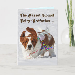 "Basset Fairy Godfather" på födelsedagskortet Kort