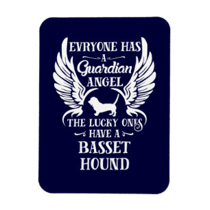 Basset hånade hund skyddsängel magnet
