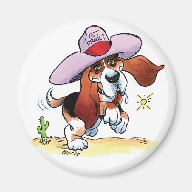 Basset Har Drool? Medellagnet Magnet (Framsidan)