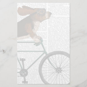 Basset har hound på cykel brevpapper