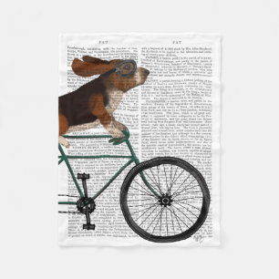 Basset har hound på cykel fleecefilt