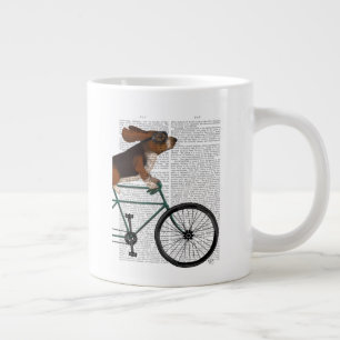 Basset har hound på cykel jumbo mugg