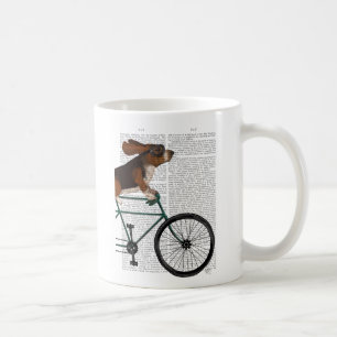 Basset har hound på cykel kaffemugg