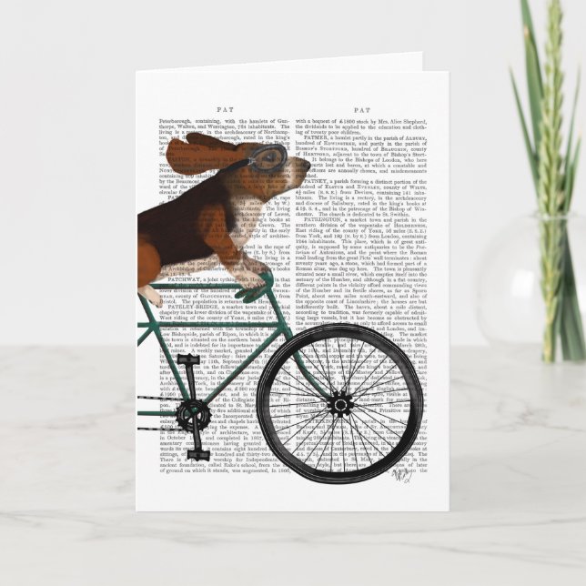 Basset har hound på cykel kort (Framsida)