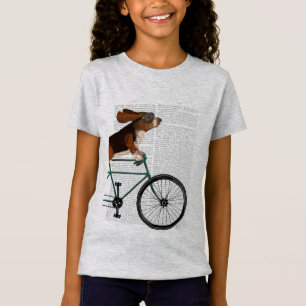 Basset har hound på cykel t shirt