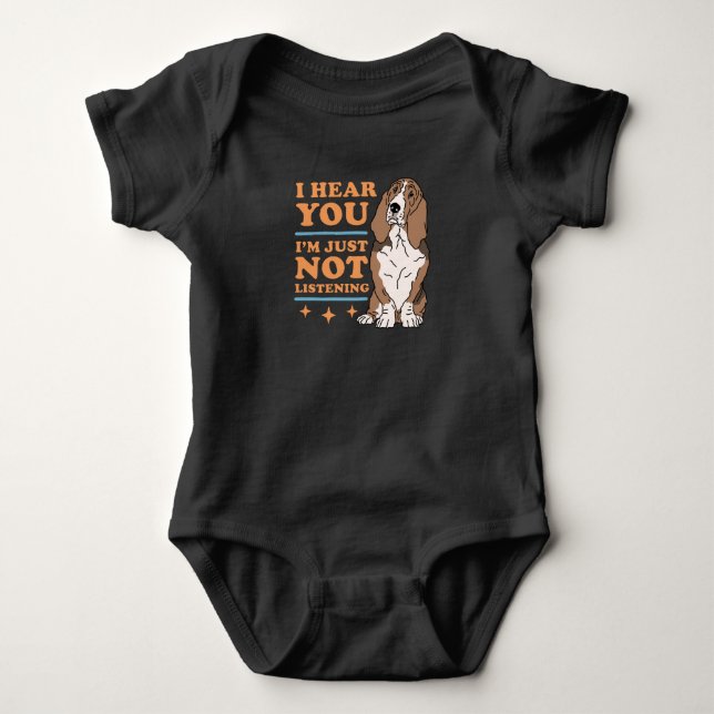 Basset har inte lyssnat | Hund Basset Hounds T Shirt (Framsida)