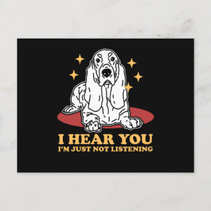 Basset har inte lyssnat   Hund Basset Hounds Vykort