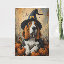 Basset Häxan Halloween Helgkort
