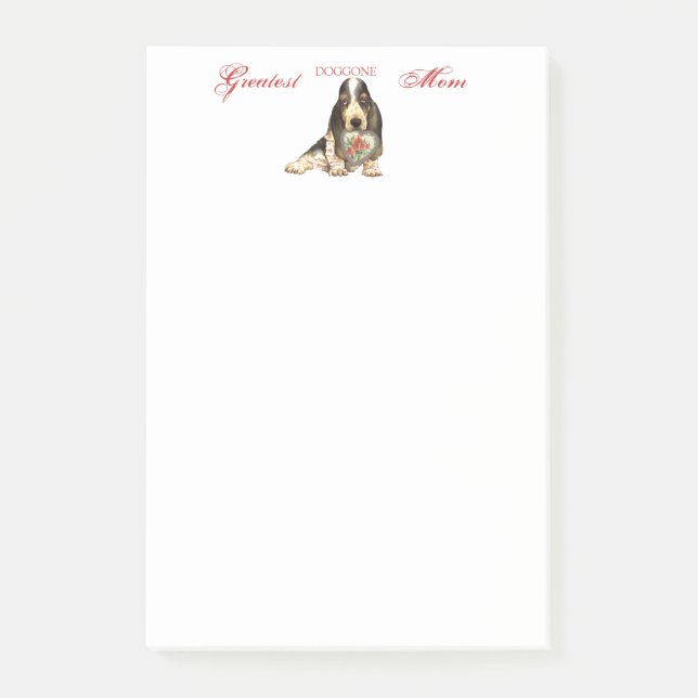 Basset Heart Mamma Post-it Block (Framsida)