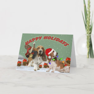 Basset Ho Ho Ho-julkort Helgkort