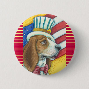 BASSET HOUNCLE UNCLE SAM, PATRIOTIC HUND, KNAPPA R KNAPP