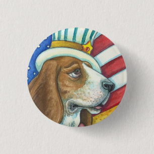 BASSET HOUNCLE UNCLE SAM, PATRIOTIC HUND, KNAPPA R KNAPP
