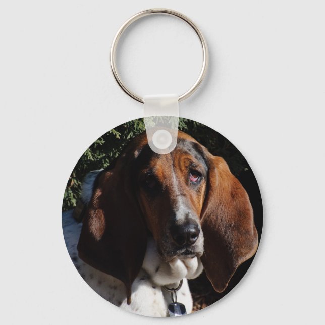 Basset Hound 01 Nyckelring (Framsida)
