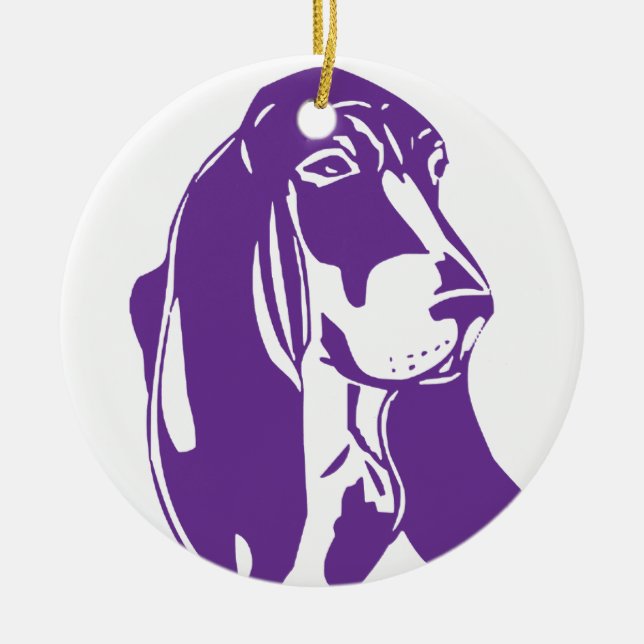 BASSET HOUND [22] JULGRANSPRYDNAD KERAMIK (Framsidan)