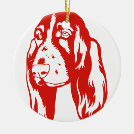 BASSET HOUND [25] JULGRANSPRYDNAD KERAMIK