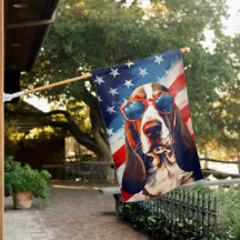 Basset Hound 4:e juli Independence day