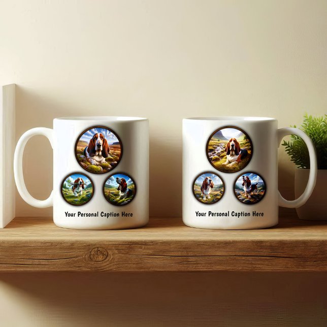 Basset Hound 6-Image Coffee Mugg Design (Skapare uppladdad)