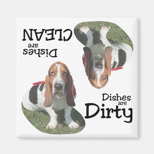 Basset Hound Älskare Dishwasher Magnet (Framsidan)