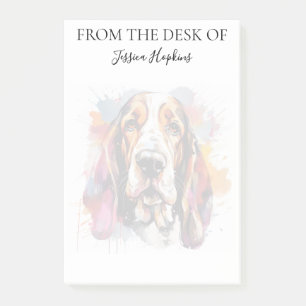 Basset Hound-älskare Monogrammerad Hund Post-it Block