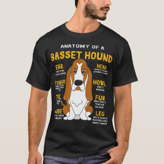 Basset Hound Anatomy Rolig hund Mamma Pappa Cute G T Shirt