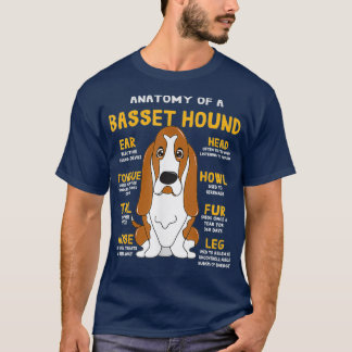Basset Hound Anatomy Rolig hund Mamma Pappa Cute G T Shirt