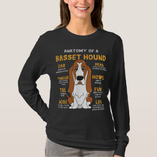 Basset Hound Anatomy Rolig hund Mamma Pappa Cute G T Shirt