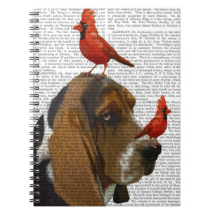Basset Hound and Birds Anteckningsbok
