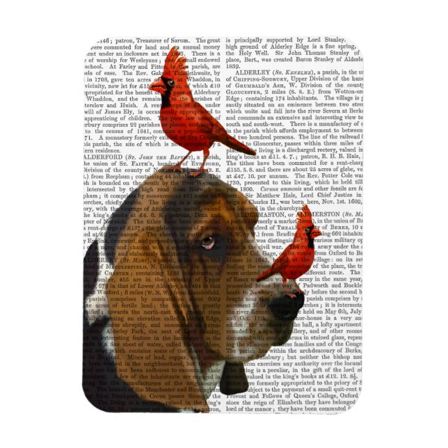Basset Hound and Birds Magnet (Vertikal)