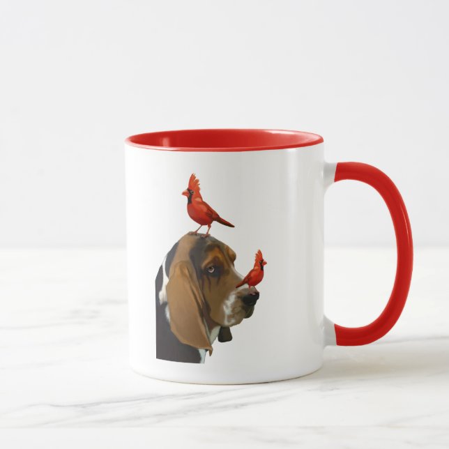 Basset Hound and Birds Mugg (Höger)