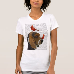 Basset Hound and Birds T-shirt