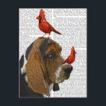 Basset Hound and Birds Vykort<br><div class="desc">Husdjur</div>