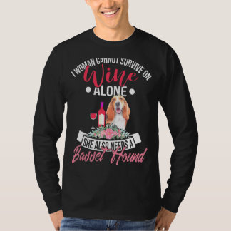 Basset Hound and Vin för Basset Hund Mammor T Shirt