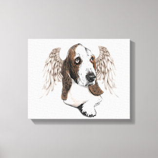 Basset Hound Angel Canvastryck