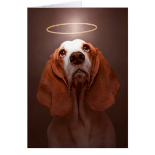 Basset Hound Angel Hälsningskort