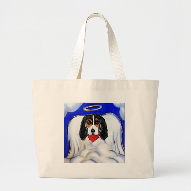 Basset Hound Ängel Jumbo Tygkasse (Framsidan)