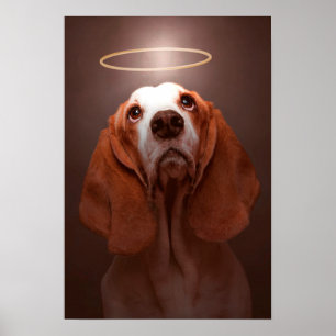 Basset Hound Angel Poster