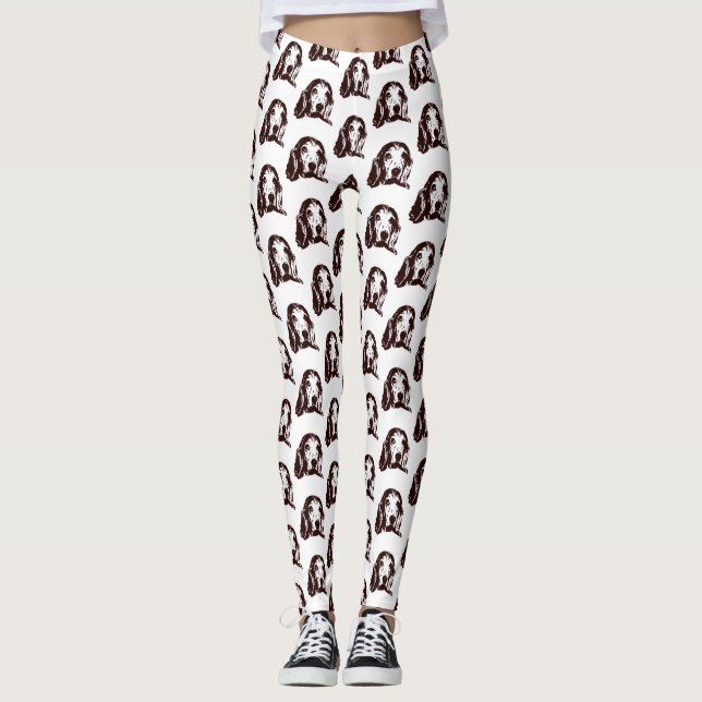 Basset Hound Ansikte Leggings (Framsida)