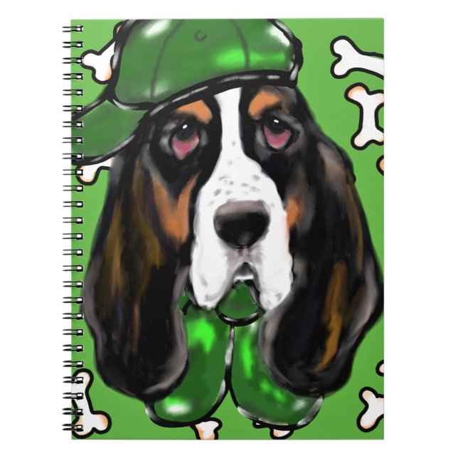 Basset Hound Anteckningsbok Med Spiral (Framsidan)