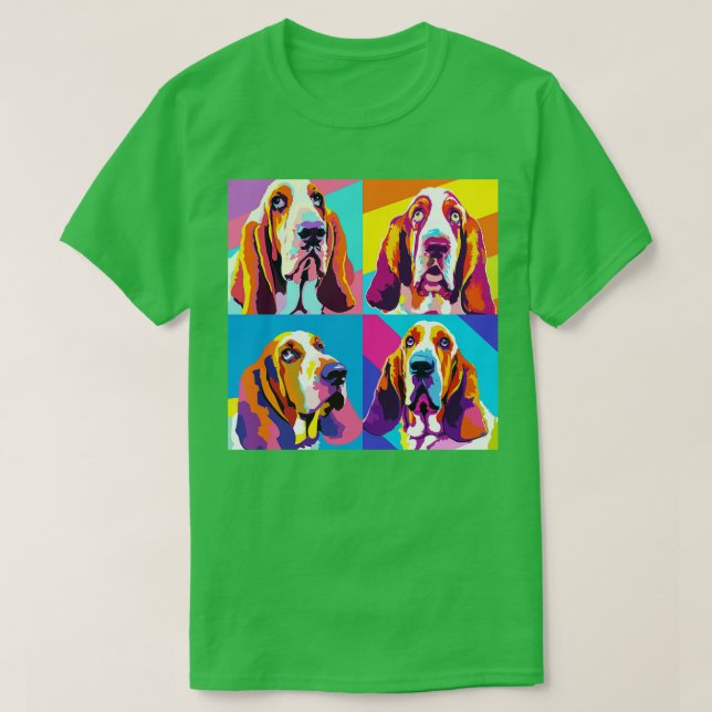 Basset Hound Art Hund älskare Gifts 1 T Shirt (Design framsida)