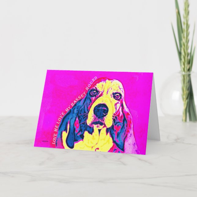 Basset Hound Artsy Tomt Card Kort (Framsida)