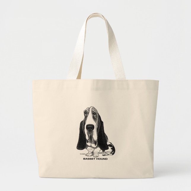 Basset Hound Bag Jumbo Tygkasse (Framsidan)