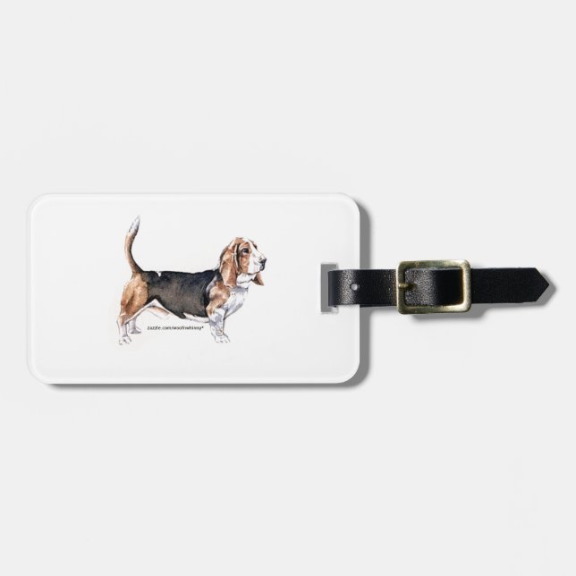 Basset Hound Bagagebricka (Horisontell Framsida)