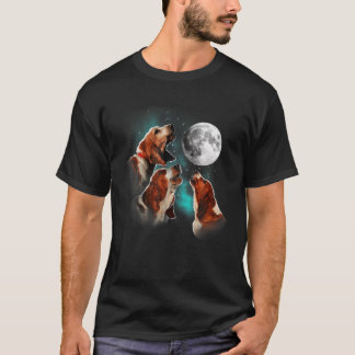 Basset Hound, Basset Hound Howling vid Måne T Shirt