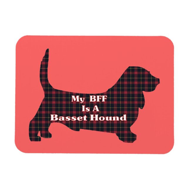 Basset Hound BFF Magnet (Horisontell)